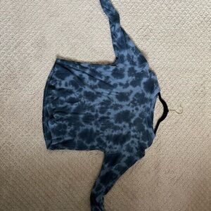 Time and Tru Dark Blue Tie-Dye Long Sleeve Tee